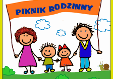 Plakat informujący o Pikniku Rodzinnym.