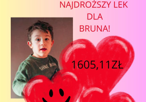 Plakat z podziękowaniem za udział w kiermaszu dla Bruna.