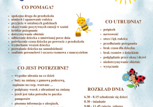 Plakat informujący o pierwszych dniach w Naszym Przedszkolu.