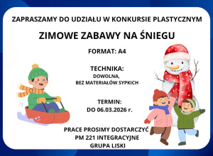 Plakat informujący o konkursie plastycznym.