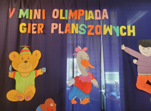 Dekoracja "Mini Olimpiada Gier Planszowych".