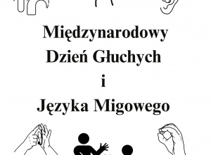 Plakat informujący o Międzynarodowym Dniu Głuchych i Języka Migowego