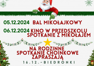Plakat informujący o wydarzeniach w grudniu br.