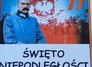 Plakat informujący o Święcie Niepodległości..