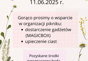 Plakat informujący o pikniku.