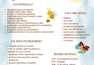 Plakat informujący o pierwszych dniach w Naszym Przedszkolu.