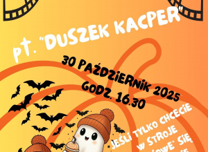 Plakat informujący o "Dyniowym seansie filmowym".