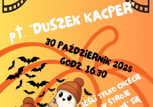 Plakat informujący o "Dyniowym seansie filmowym".