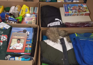 Zebrane rzeczy dla Rodziny w ramach akcji Szlachetnej Paczki.