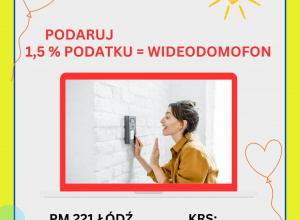 Plakat informujący o 1.5 % podatku.