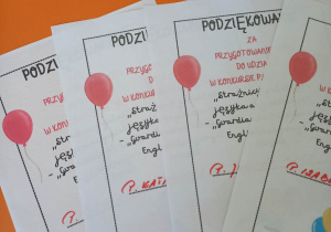 Podziękowania dla nauczycieli przygotowujących dzieci do konkursu.