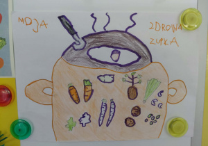 Praca plastyczna konkursu plastycznego pt. "Dbam o swoje zdrowie".