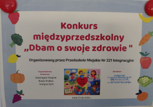 Plakat informujący o konkursie plastycznym pt. "Dbam o swoje zdrowie".